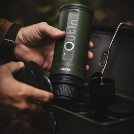 OUTIN NANO portable espresso coffee machine, forest green