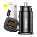 Baseus Square Car Charger 2xUSB QC3.0 5A 30W (Black)