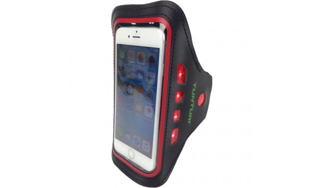 Telefonihoidja käe ümber TUNTURI LED Telephone Sport Armband, punane