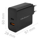 Super Quick PD charger 1xUSB C, 1xUSB, 65W