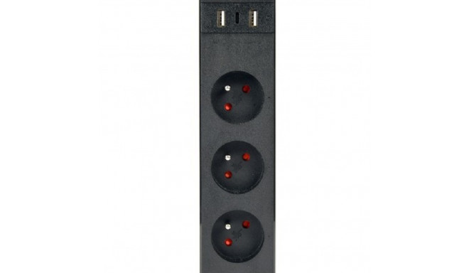 Smart power strip Tuya 4xFR 2xUSB-A 1xUSB-C Black