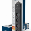 Smart power strip Tuya 4xFR 2xUSB-A 1xUSB-C Black