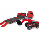MAN TGA with low bed trailer and loader