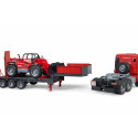 MAN TGA with low bed trailer and loader