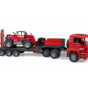 MAN TGA with low bed trailer and loader