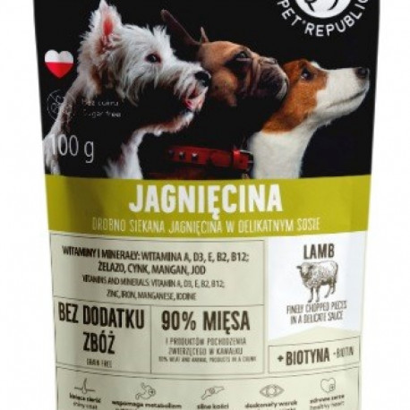 PET REPUBLIC Mini peeneks hakitud lambaliha märg koeratoit 100 g
