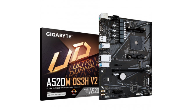 GIGABYTE A520M DS3H V2 Motherboard - Supports AMD Ryzen 5000 Series AM4 CPUs, up to 4733MHz DDR4 (OC