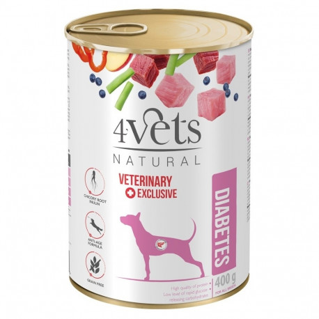 4VETS Natural Diabetes Dog märg koeratoit 400 g