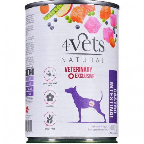 4VETS Natural Gastro Intestinal koer - märg koeratoit - 400 g