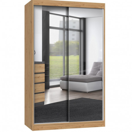 Topeshop IGA 120 ART A KPL bedroom wardrobe/closet 7 shelves 2 door(s) Oak