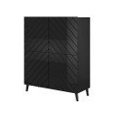 Shelving unit ABETO 100.5 x 40 x 121.5 cm black/gloss black