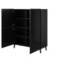 Shelving unit ABETO 100.5 x 40 x 121.5 cm black/gloss black