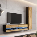 Cama full cabinet VIGO '180' 180/40/30 black/wotan oak