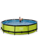 EXIT Lime pool ø360x76cm with filter pump - green Framed pool Round 6125 L