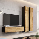 Cama living room cabinet set VIGO 9 black/wotan oak
