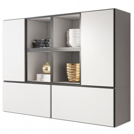 Cama elutoa mööblikomplekt ROCO 19 (4xRO3 + 4xRO6) valge/must/valge