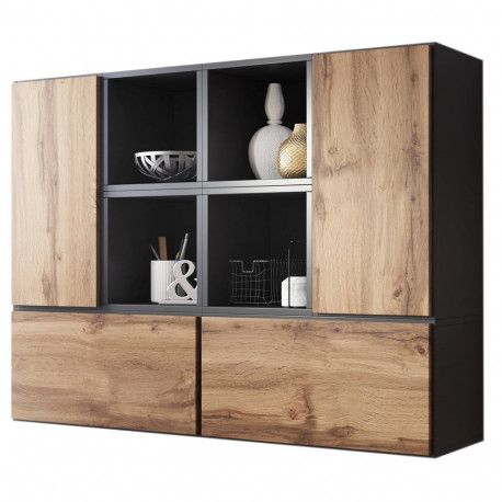 Cama elutoa mööblikomplekt ROCO 19 (4xRO3 + 4xRO6) antratsiit/wotan tamm