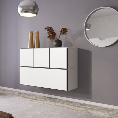 Cama elutoa mööblikomplekt ROCO 13 (RO1 + 3xRO5) valge/must/valge