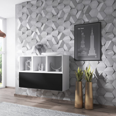 Cama elutoa mööblikomplekt ROCO 12 (RO1 + 3xRO6) valge/valge/must