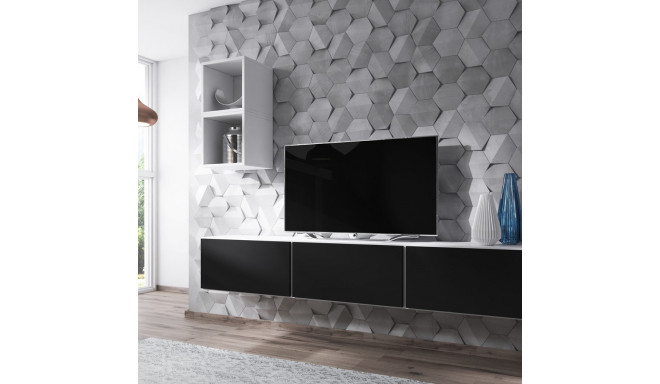 Cama living room furniture set ROCO 7 (3xRO3 + 2xRO6) white/white/black