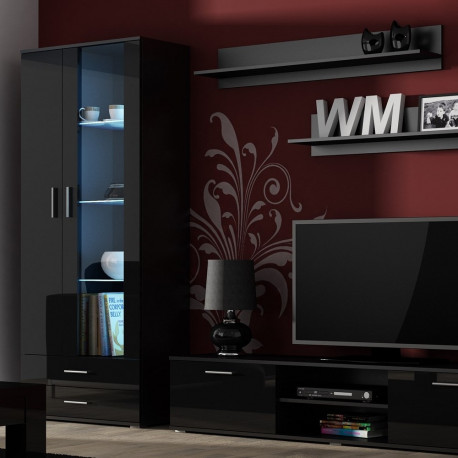 SOHO 8 komplekt (RTV180 kapp + S6 + riiulid) must / must läikiv