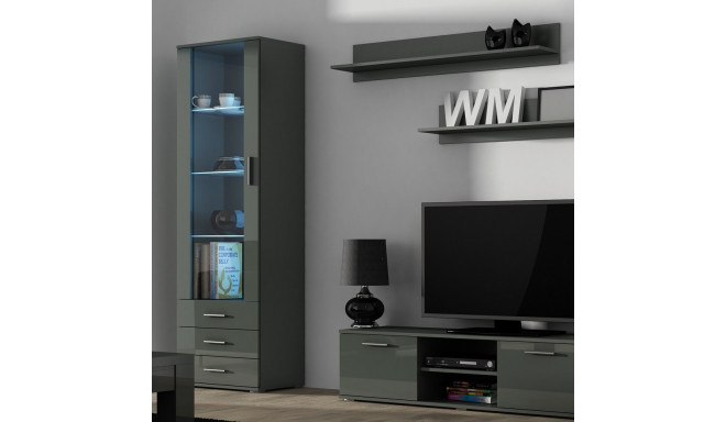 SOHO 7 komplekt (RTV140 kapp + S1 kapp + riiulid) hall / läikiv hall