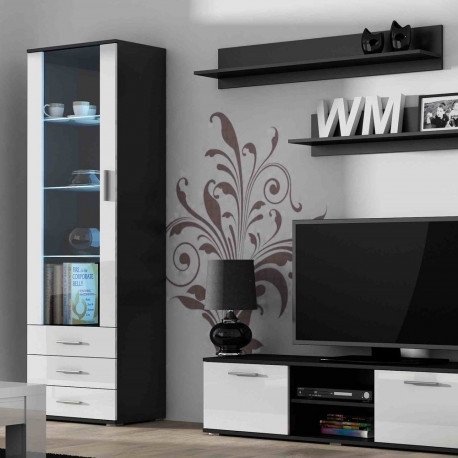 SOHO 7 komplekt (RTV140 + S1 kapp + riiulid) must / valge läikiv