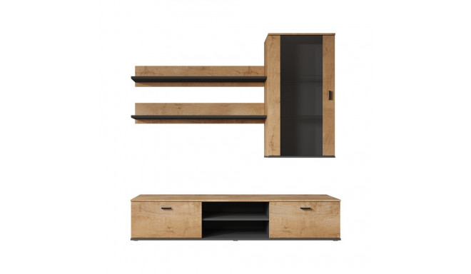 Cama SOHO 5 komplekt (RTV180 kapp + seinamoodul + riiulid) tamm lefkas + must