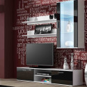 SOHO 5 set (RTV180 cabinet + Wall unit + shelves) White/Black gloss