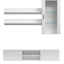 SOHO 5 set (RTV180 cabinet + Wall unit + shelves) White/White glossy
