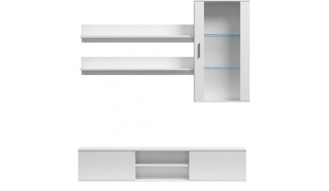 SOHO 5 komplekt (RTV180 kapp + seinamoodul + riiulid) valge/valge läikiv