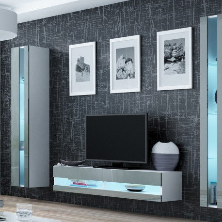Cama Living room cabinet set VIGO NEW 12 white/grey gloss