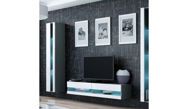 Cama Living room cabinet set VIGO NEW 12 grey/white gloss