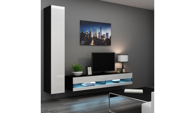 Cama Living room cabinet set VIGO NEW 9 black/white gloss