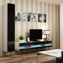 Cama Living room cabinet set VIGO NEW 9 white/black gloss Cama Living room cabinet set VIGO NEW 9 white/black gloss