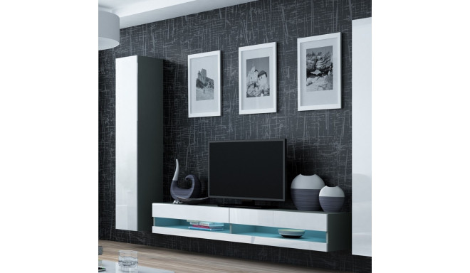 Cama Living room cabinet set VIGO NEW 4 grey/white gloss