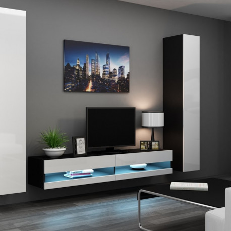 Cama Living room cabinet set VIGO NEW 4 black/white gloss