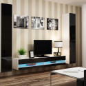 Cama Living room cabinet set VIGO NEW 4 white/black gloss
