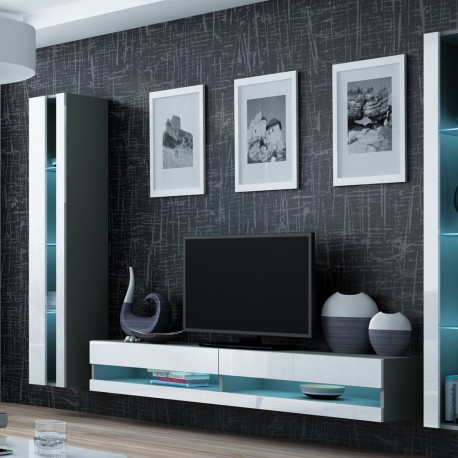 Cama Living room cabinet set VIGO NEW 3 grey/white gloss