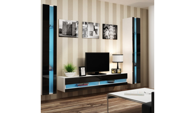 Cama Living room cabinet set VIGO NEW 3 white/black gloss
