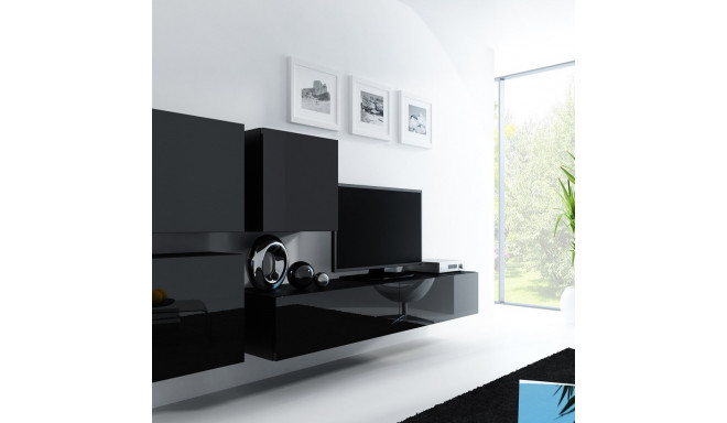 Cama Living room cabinet set VIGO 23 black/black gloss