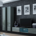 Cama Living room cabinet set VIGO 19 grey/grey gloss