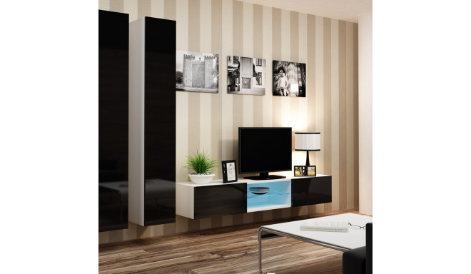 Cama Living room cabinet set VIGO 19 white/black gloss