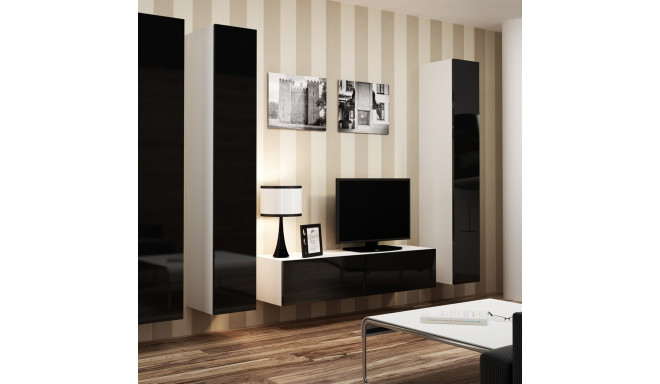 Cama Living room cabinet set VIGO 14 white/black gloss
