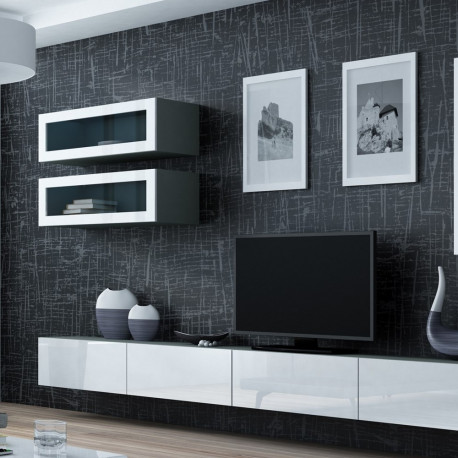 Cama Living room cabinet set VIGO 11 grey/white gloss