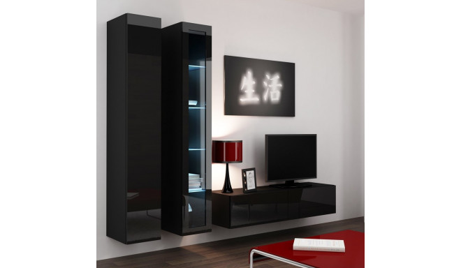 Cama Living room cabinet set VIGO 10 black/black gloss