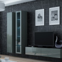 Cama Living room cabinet set VIGO 10 grey/grey gloss