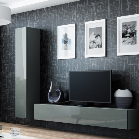 Cama Living room cabinet set VIGO 4 grey/grey gloss