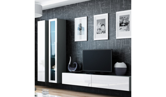 Cama Living room cabinet set VIGO 3 grey/white gloss