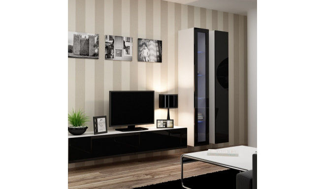 Cama Living room cabinet set VIGO 3 white/black gloss